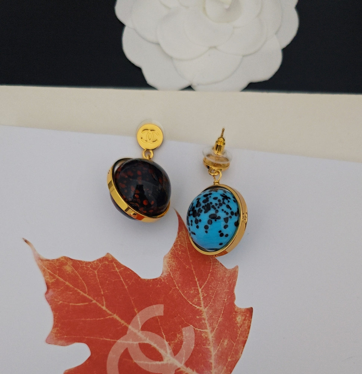 Chanel Blue Red Earrings - album image 6