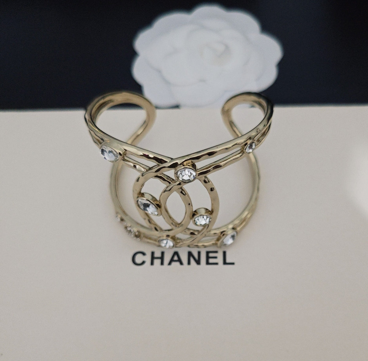 Chanel Gold-Tone Openwork CC Brooch - album image 3