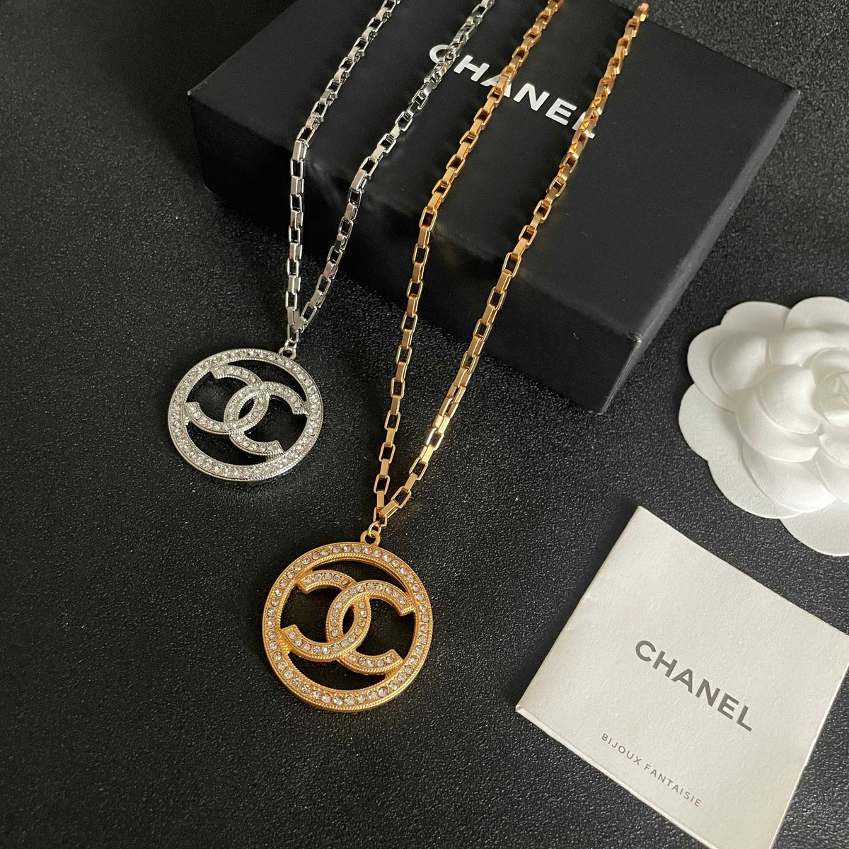 Chanel Interlocking C Crystal Accent Necklace - album image 10