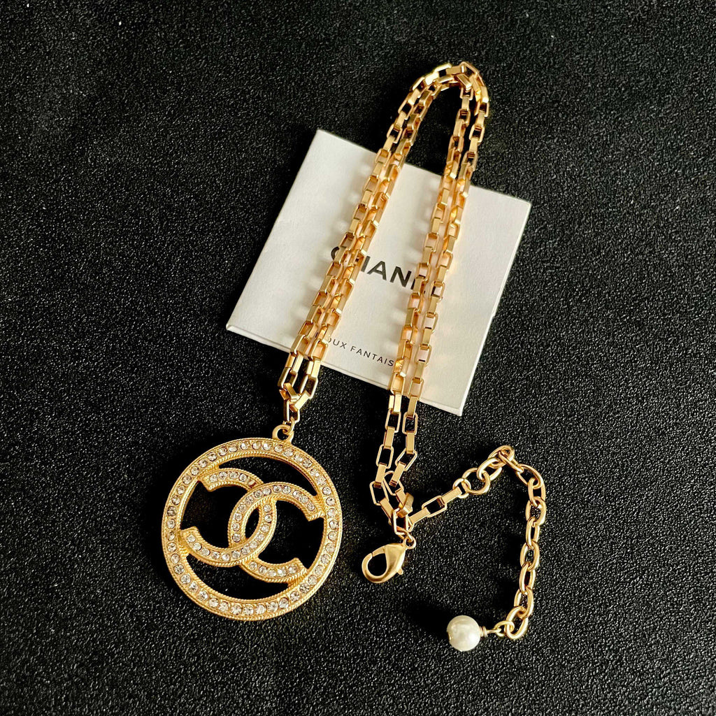 Chanel Interlocking C Crystal Accent Necklace - album image 9