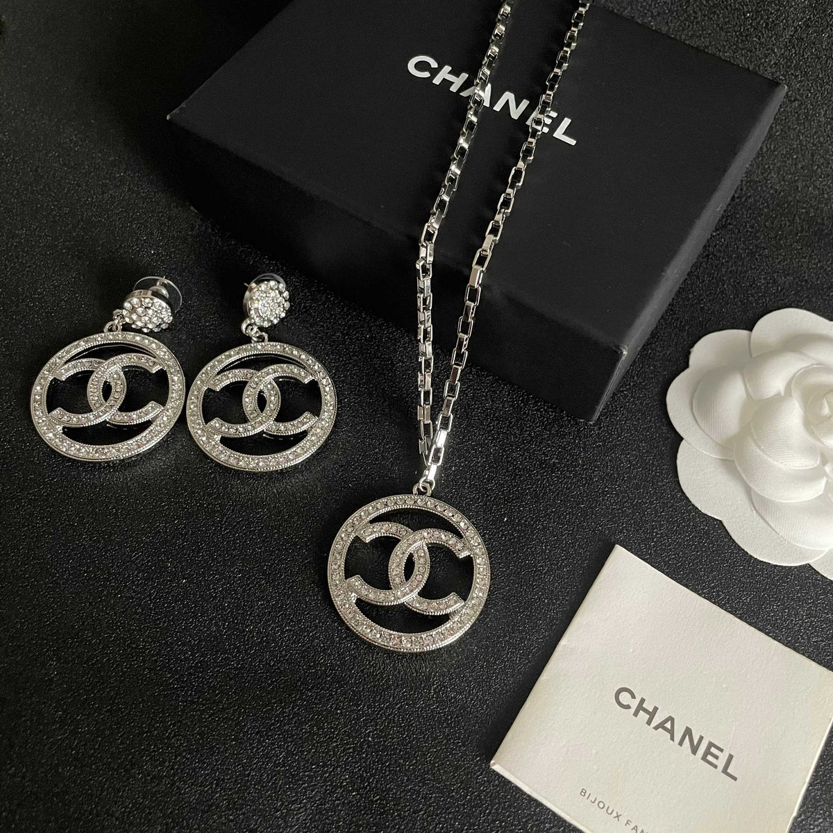 Chanel Interlocking C Crystal Accent Necklace - album image 5