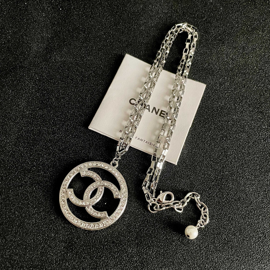 Chanel Interlocking C Crystal Accent Necklace - album image 9