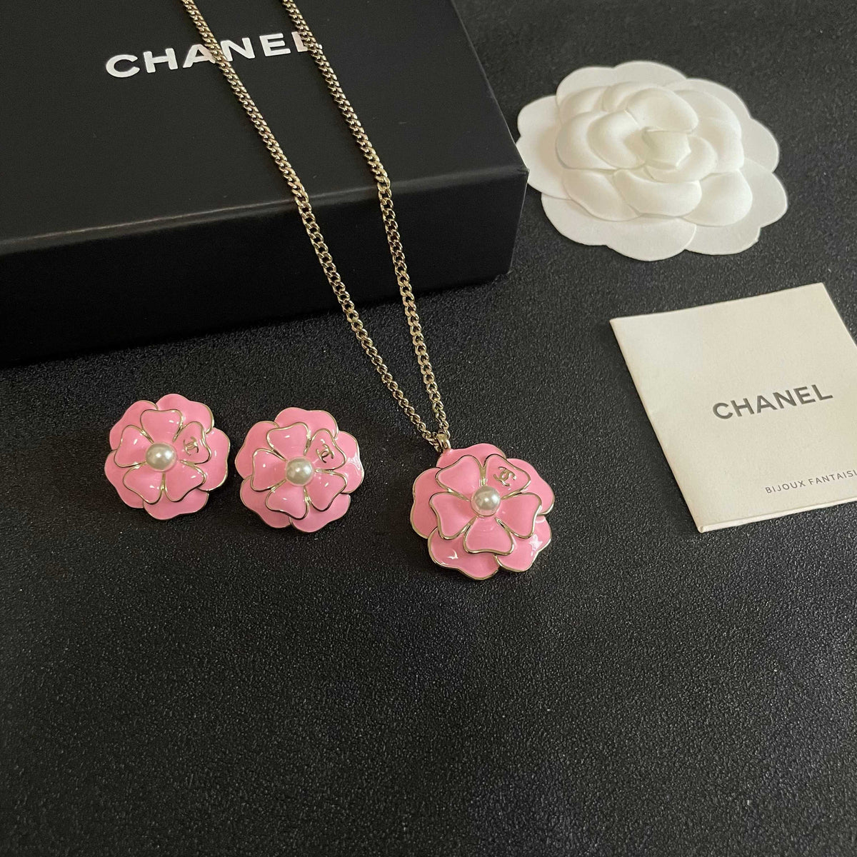 Chanel Interlocking C Camellia Stud Earrings - album image 10