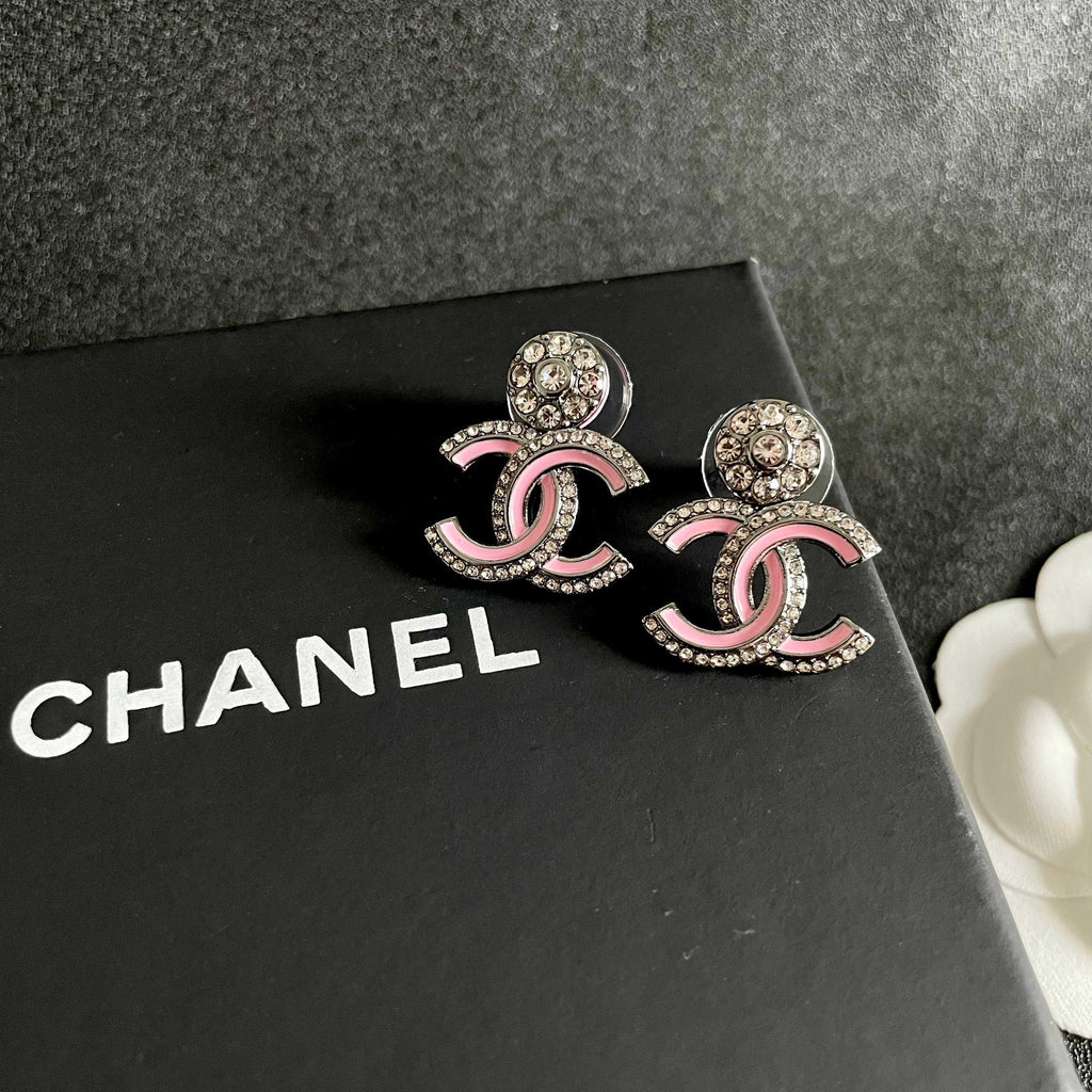 Chanel Interlocking C Crystal Accent Earrings - album image 9