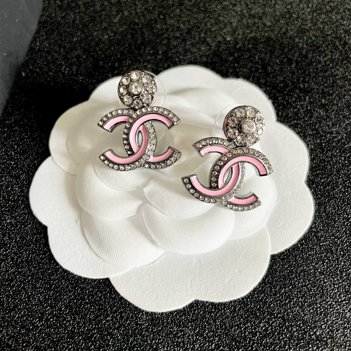 Chanel Interlocking C Crystal Accent Earrings - album image 8