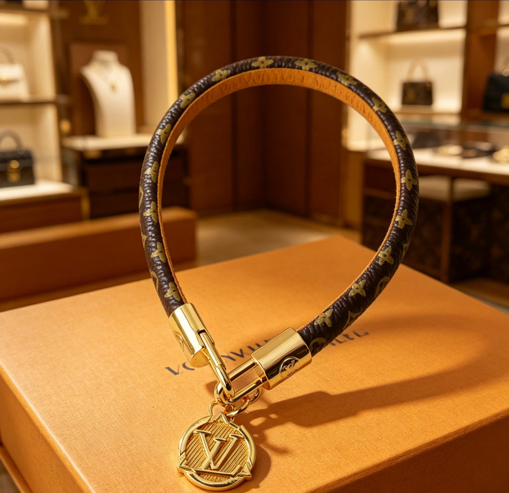 Louis Vuitton Circle Monogram Lock Leather Bracelet - album image 1