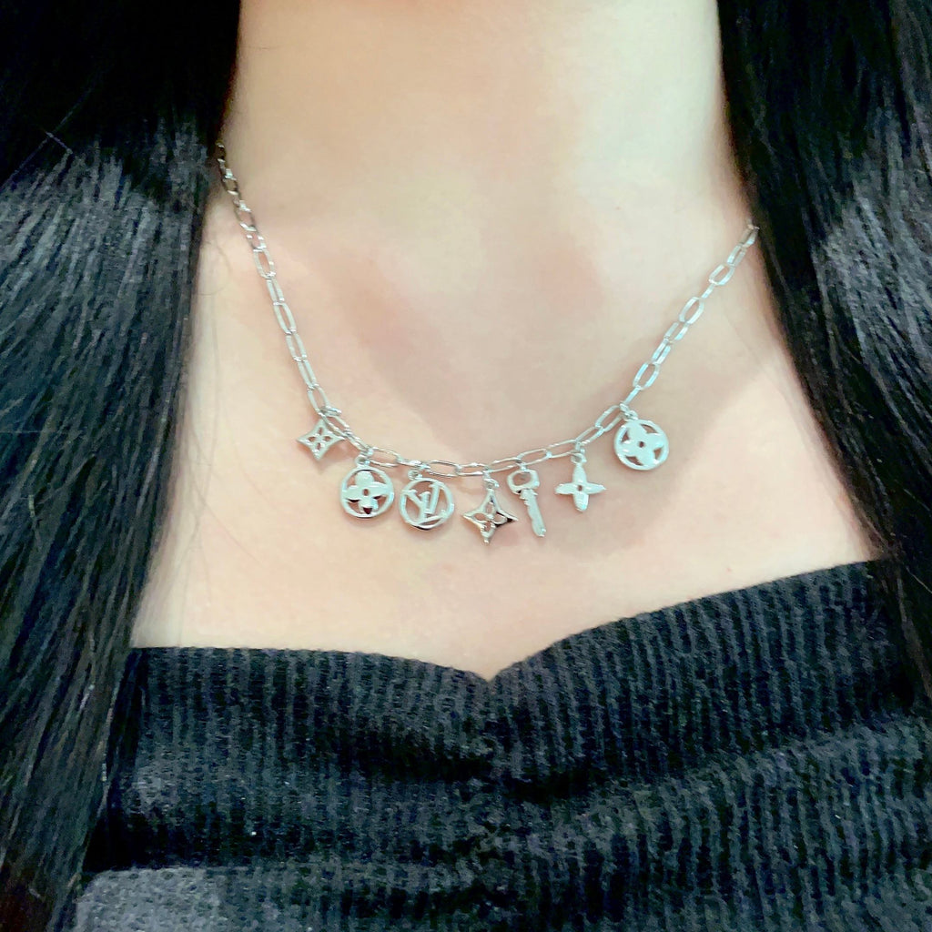 Louis Vuitton Silver-Tone Multi-Charm Necklace - album image 3