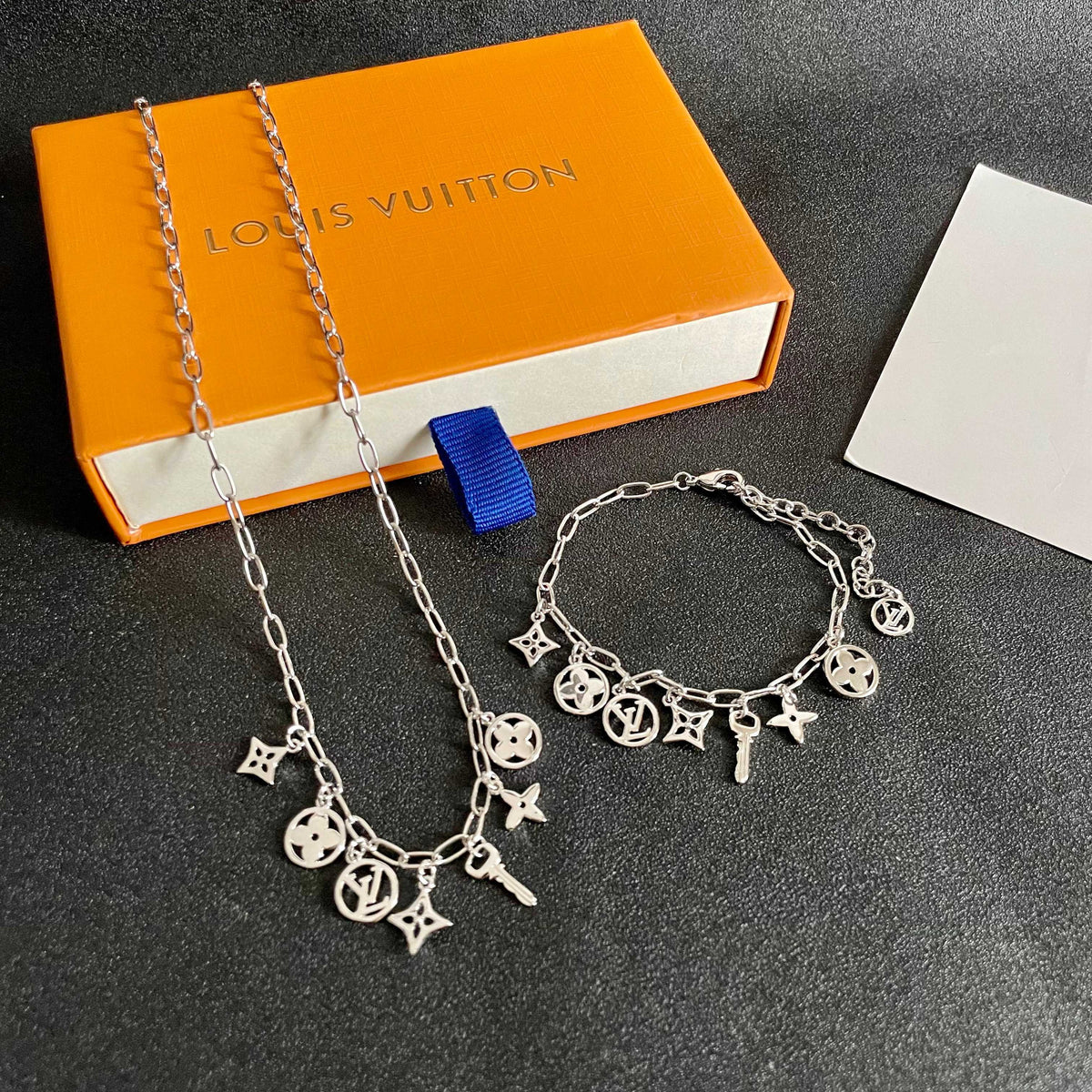 Louis Vuitton Silver-Tone LV and Flower Charm Bracelet - album image 5
