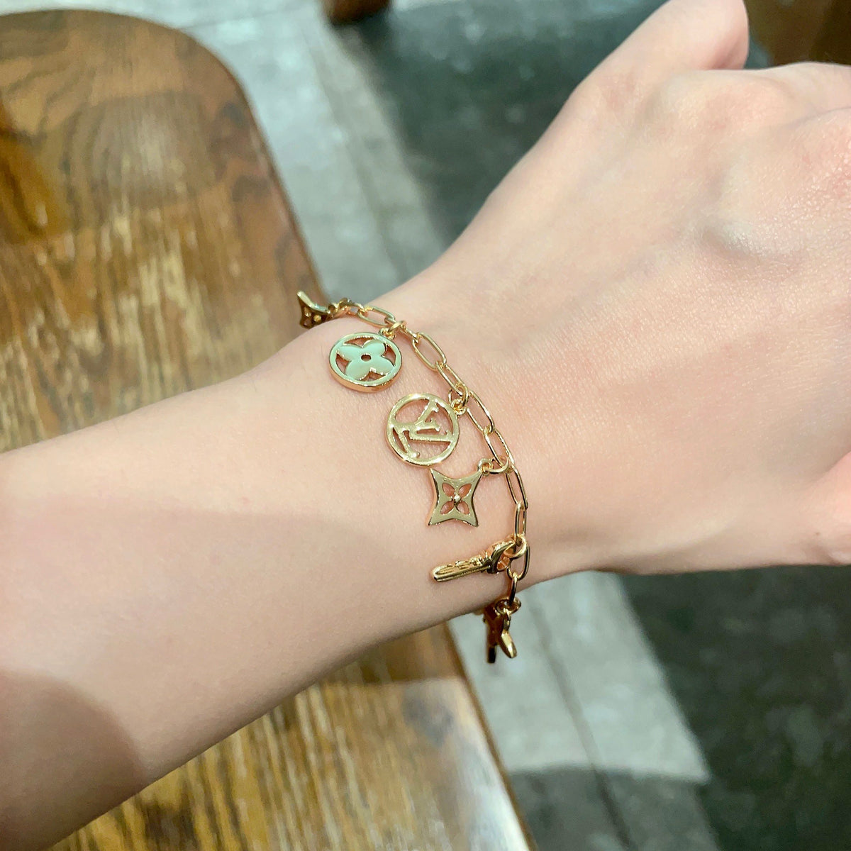 Louis Vuitton Gold-Tone LV and Flower Charm Bracelet - album image 2