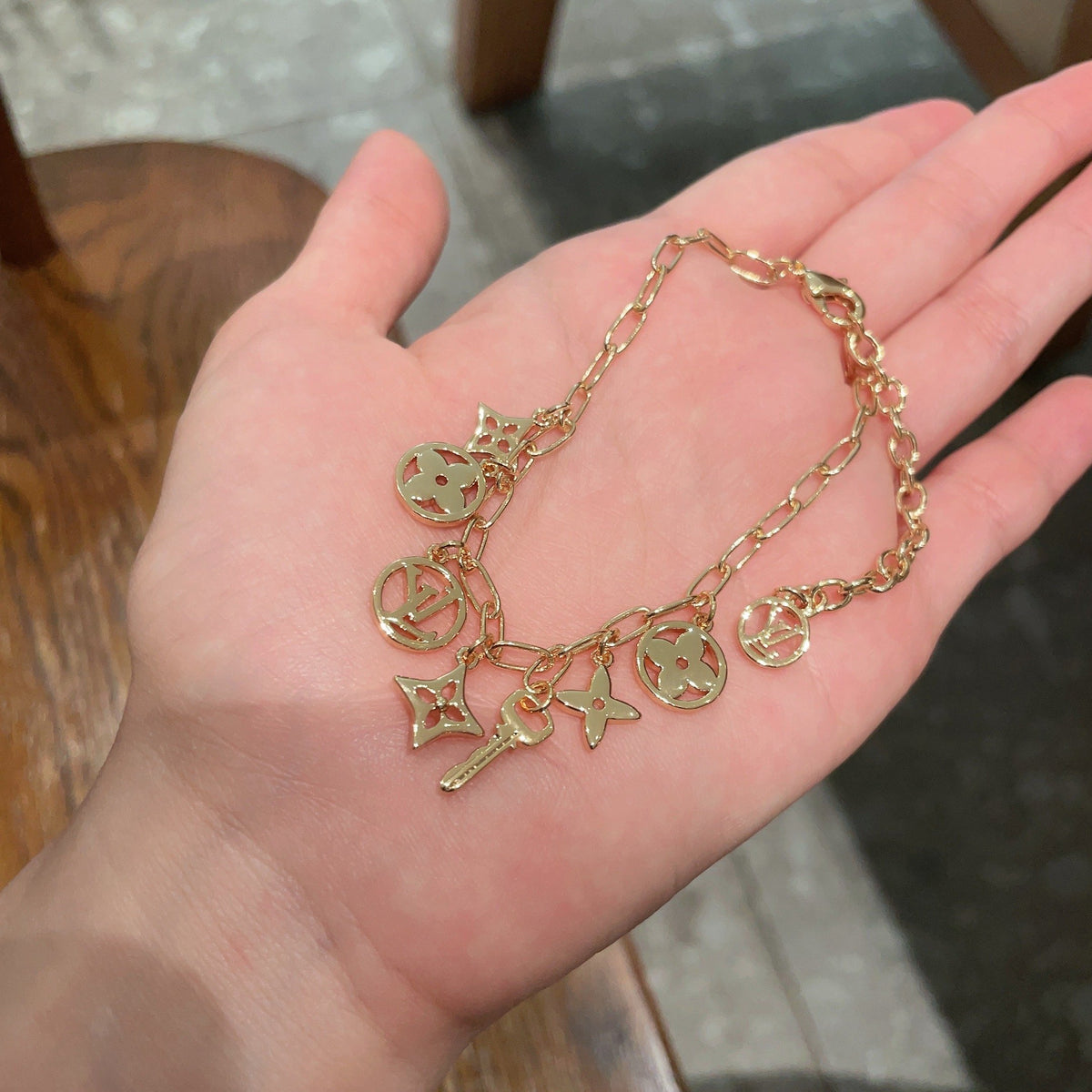 Louis Vuitton Gold-Tone LV and Flower Charm Bracelet - album image 3
