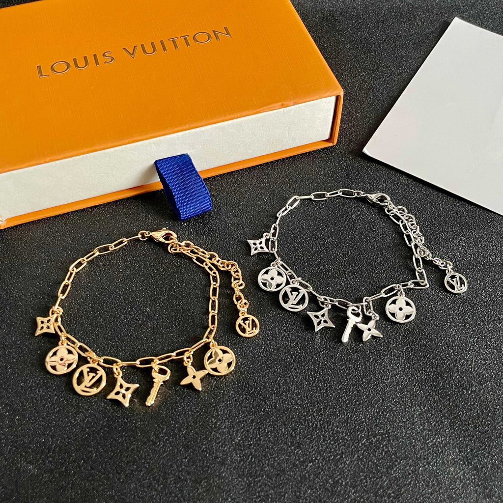 Louis Vuitton Gold-Tone LV and Flower Charm Bracelet - album image 5