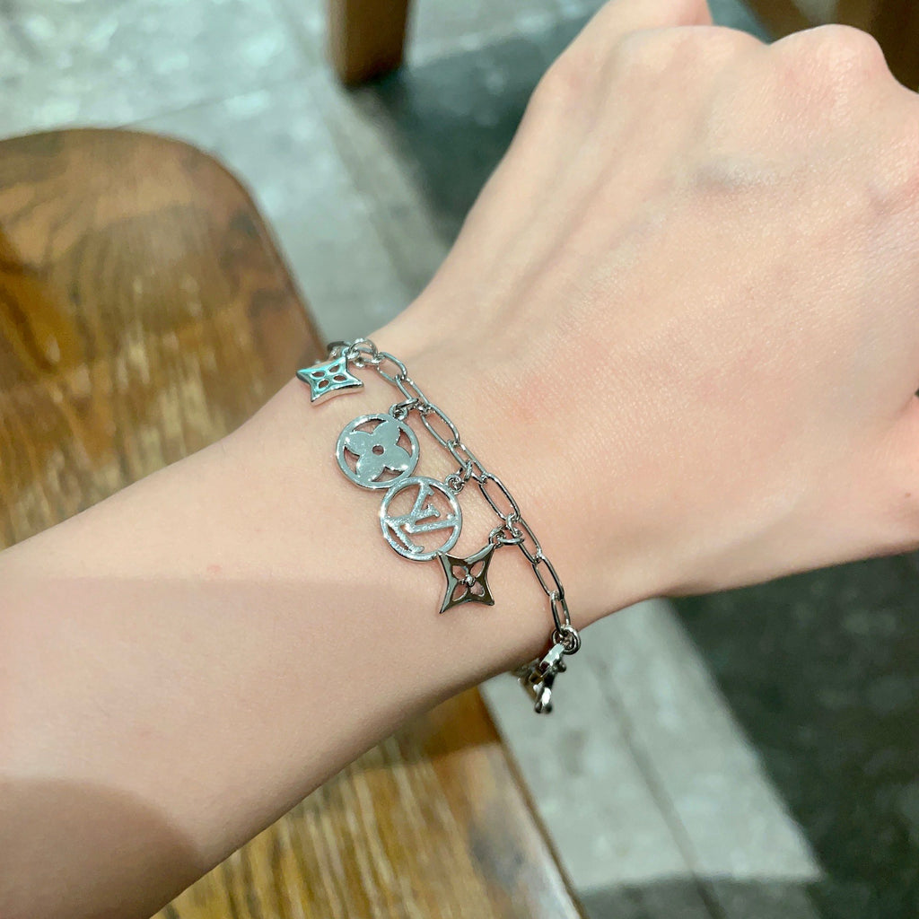 Louis Vuitton Silver-Tone LV and Flower Charm Bracelet - album image 2