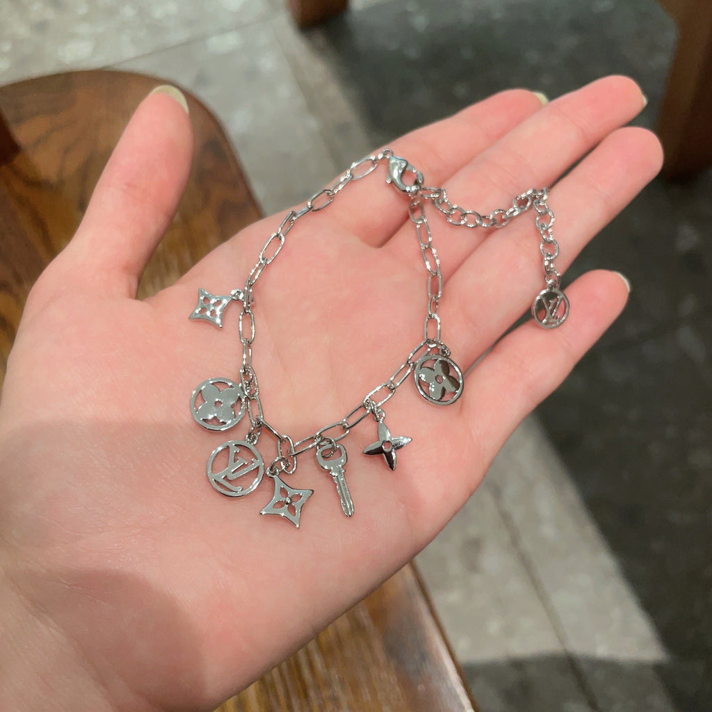 Louis Vuitton Silver-Tone LV and Flower Charm Bracelet - album image 4