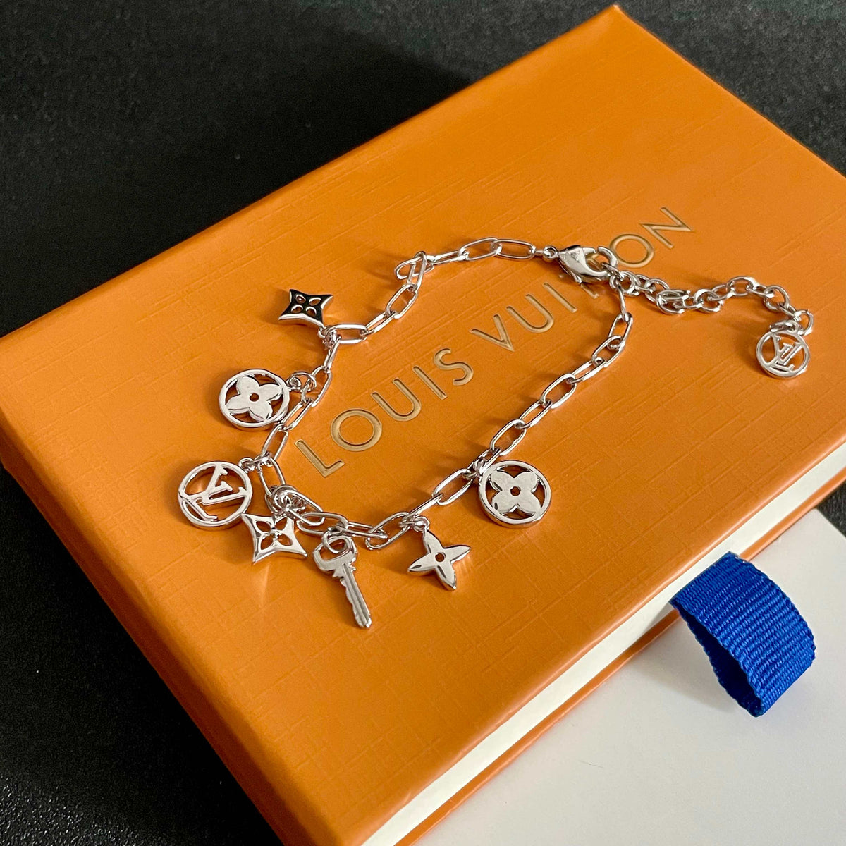 Louis Vuitton Silver-Tone LV and Flower Charm Bracelet - album image 6