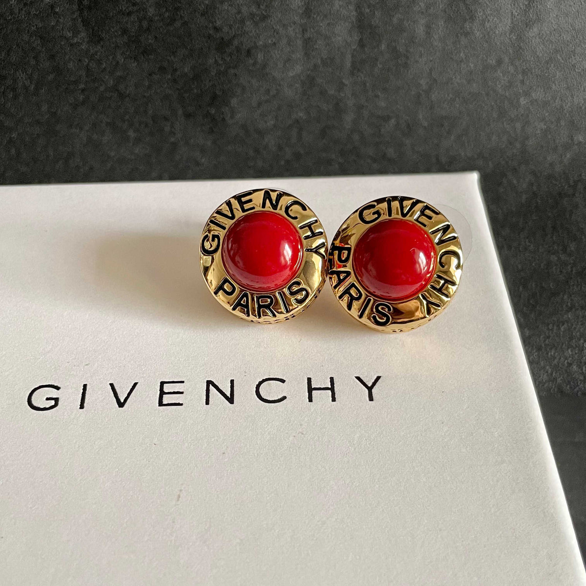 Givenchy Red Round Logo Stud Earrings - product image 9