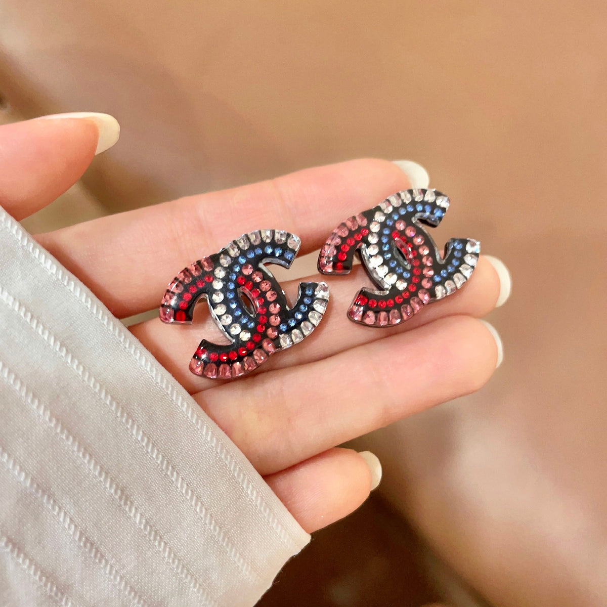 Chanel Interlocking C Stud Earrings - album image 4
