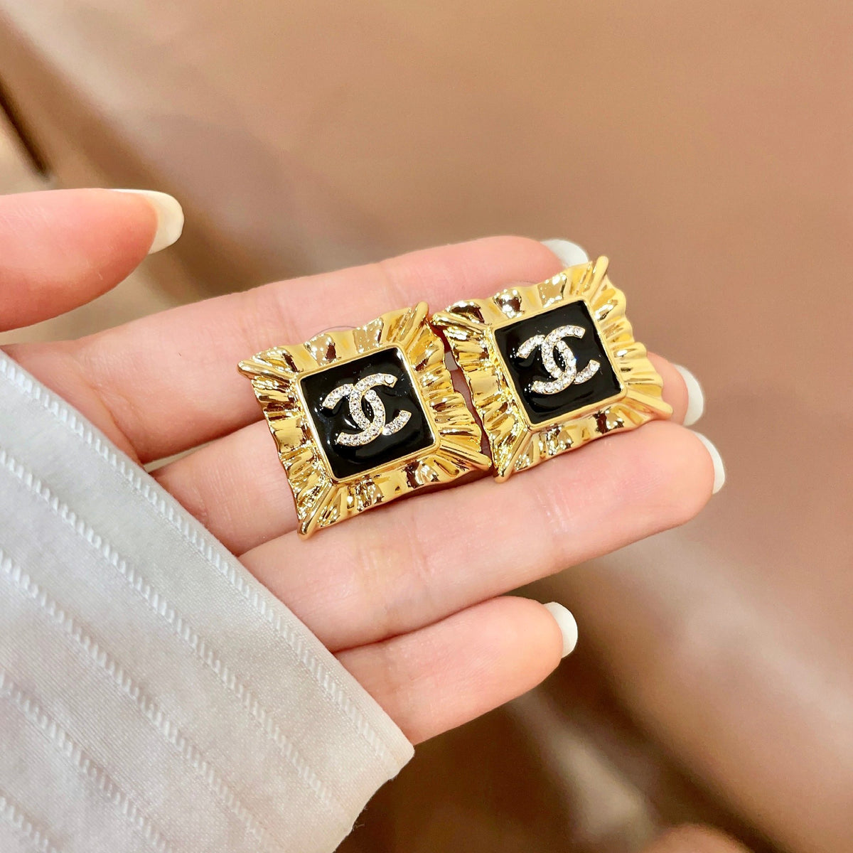 Chanel Interlocking C Stud Earrings - album image 4