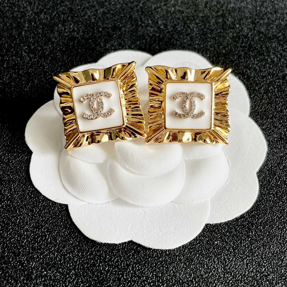 Chanel Interlocking C Stud Earrings - album image 8