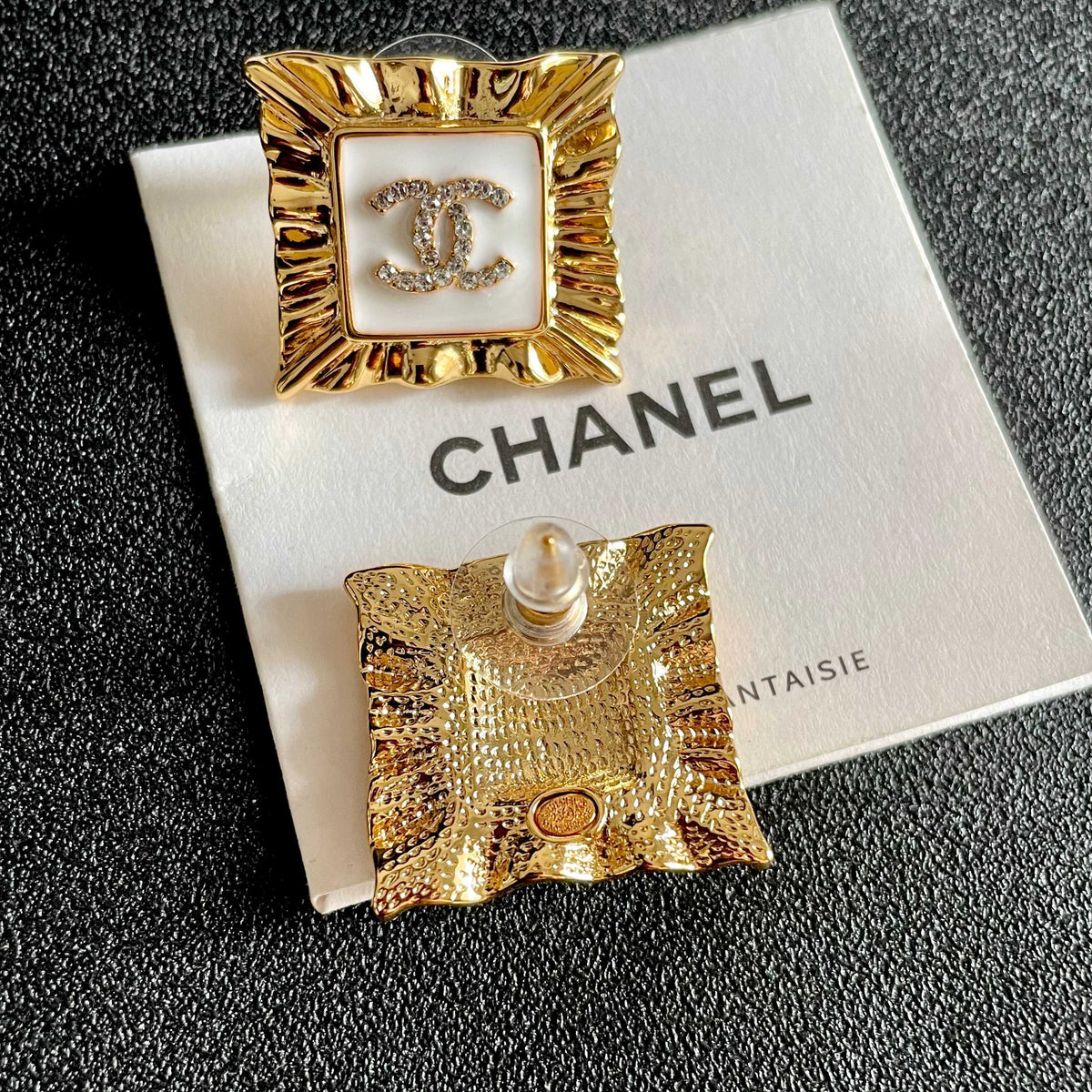 Chanel Interlocking C Stud Earrings - album image 7