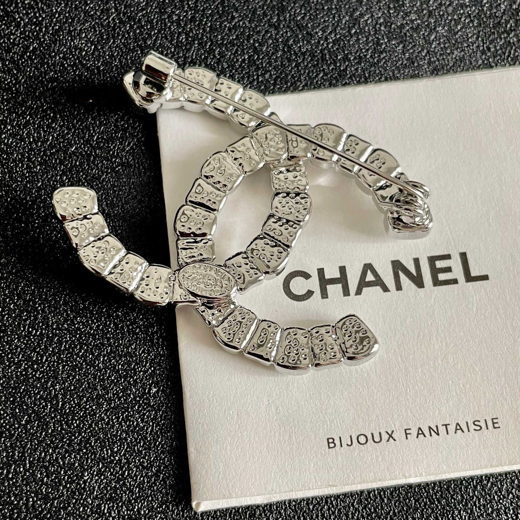 Chanel Silver-Tone Pearl CC Brooch - album image 7