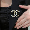 Chanel Gold-Tone Pearl CC Brooch - album image 1