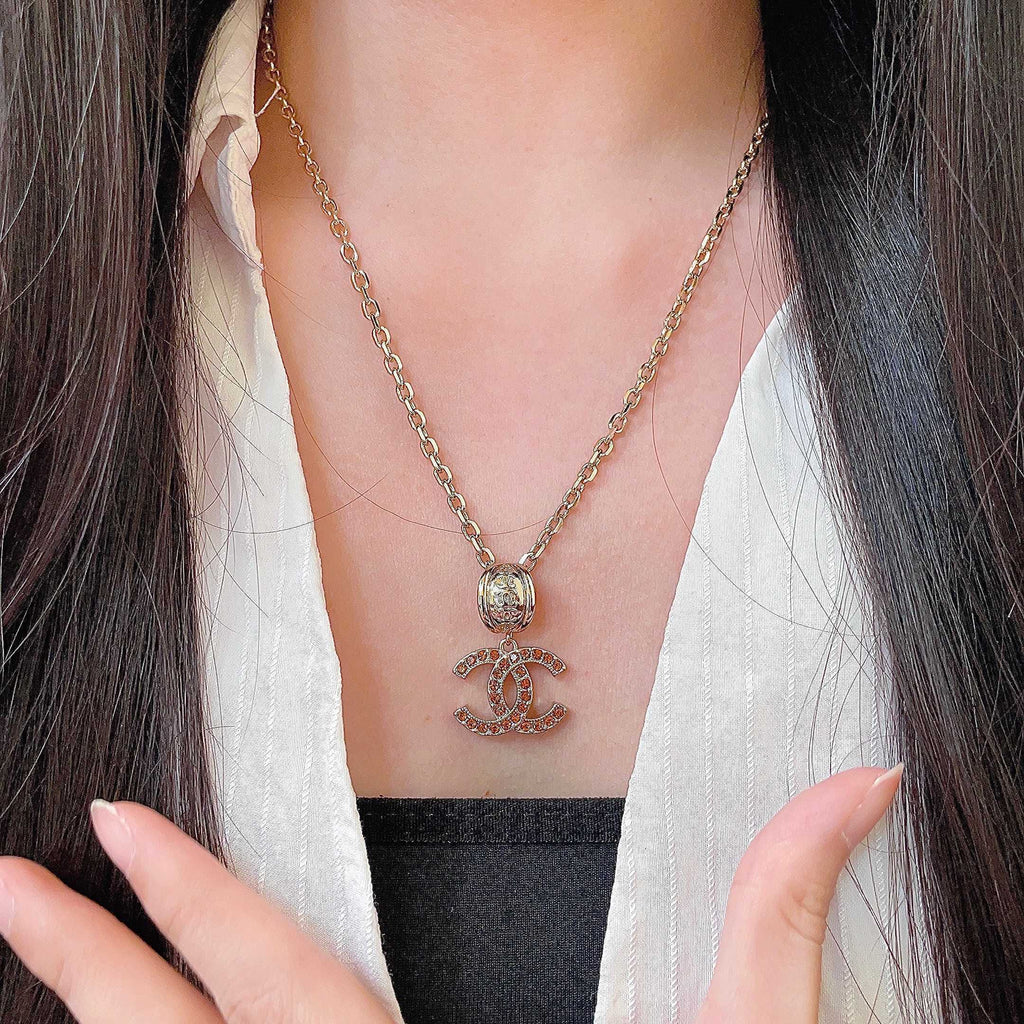 Chanel Interlocking C Crystal Accent Necklace - album image 2