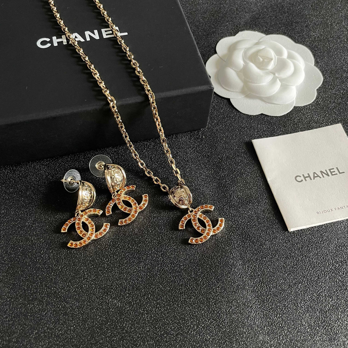 Chanel Interlocking C Crystal Accent Necklace - album image 6
