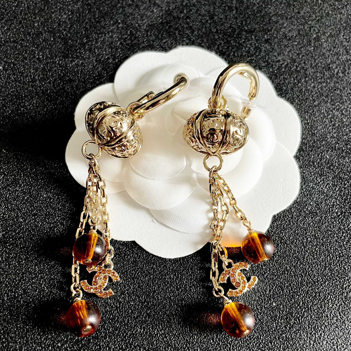 Chanel Interlocking C Crystal Accent Earrings - album image 8