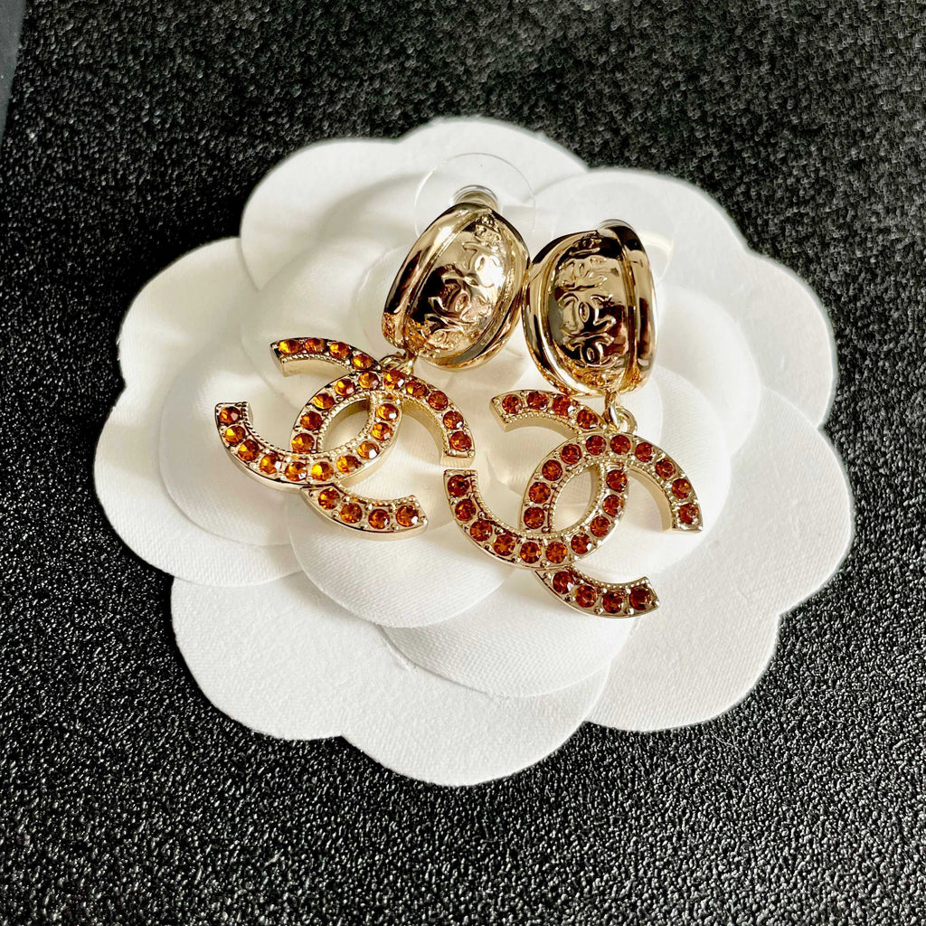 Chanel Interlocking C Crystal Accent Earrings - album image 8