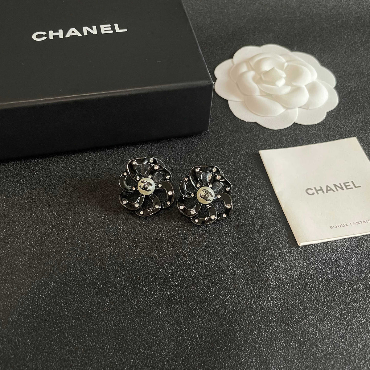 Chanel Interlocking C Camellia Openwork Stud Earrings - album image 6