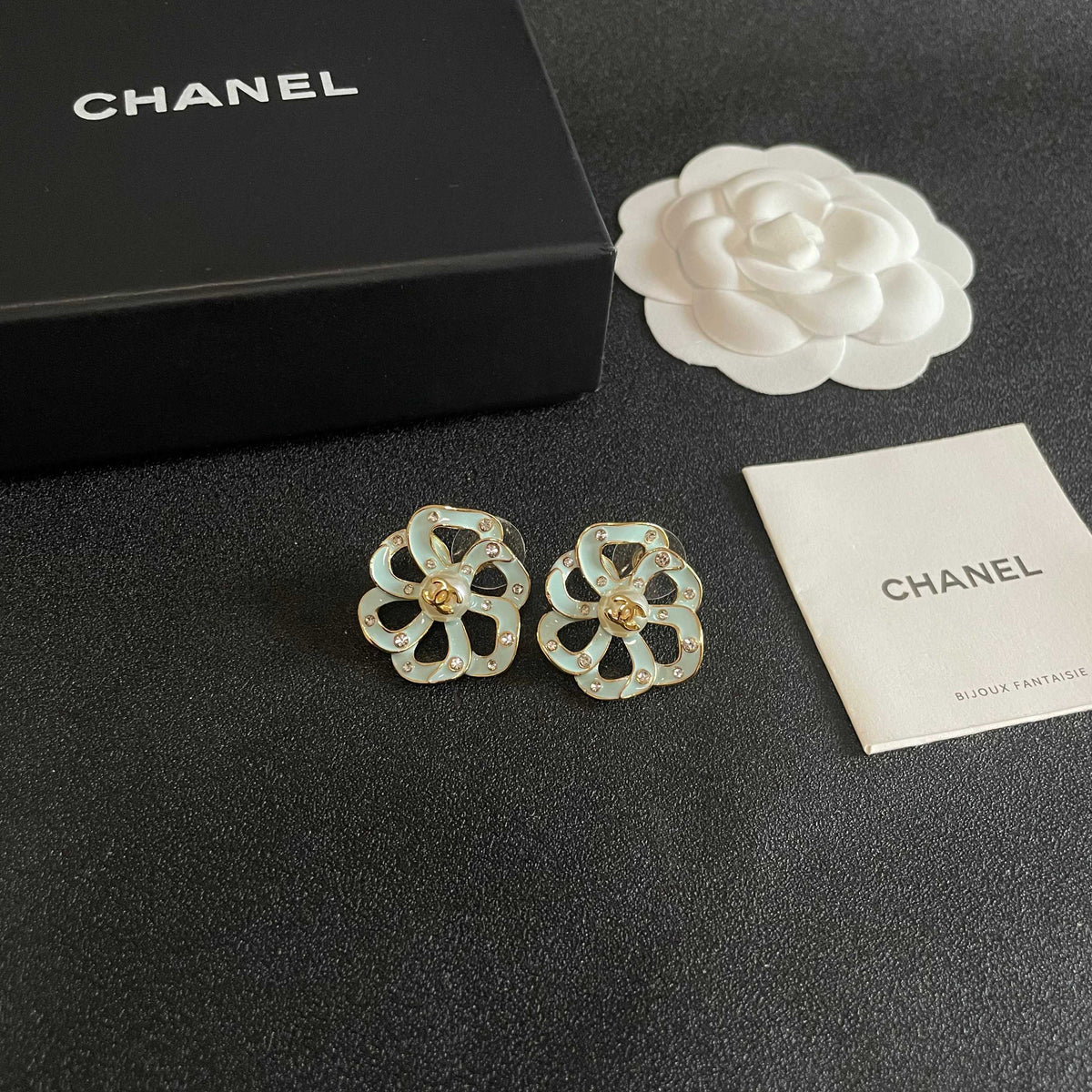 Chanel Interlocking C Camellia Openwork Stud Earrings - album image 6