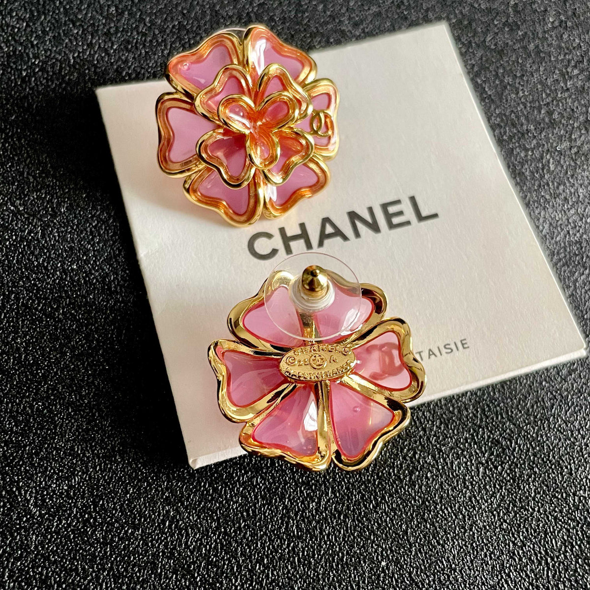 Chanel Interlocking C Camellia Stud Earrings - album image 7