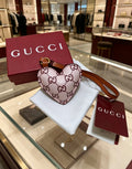 Gucci Interlocking G Heart Monogram Leather Bag Charm - album image 1