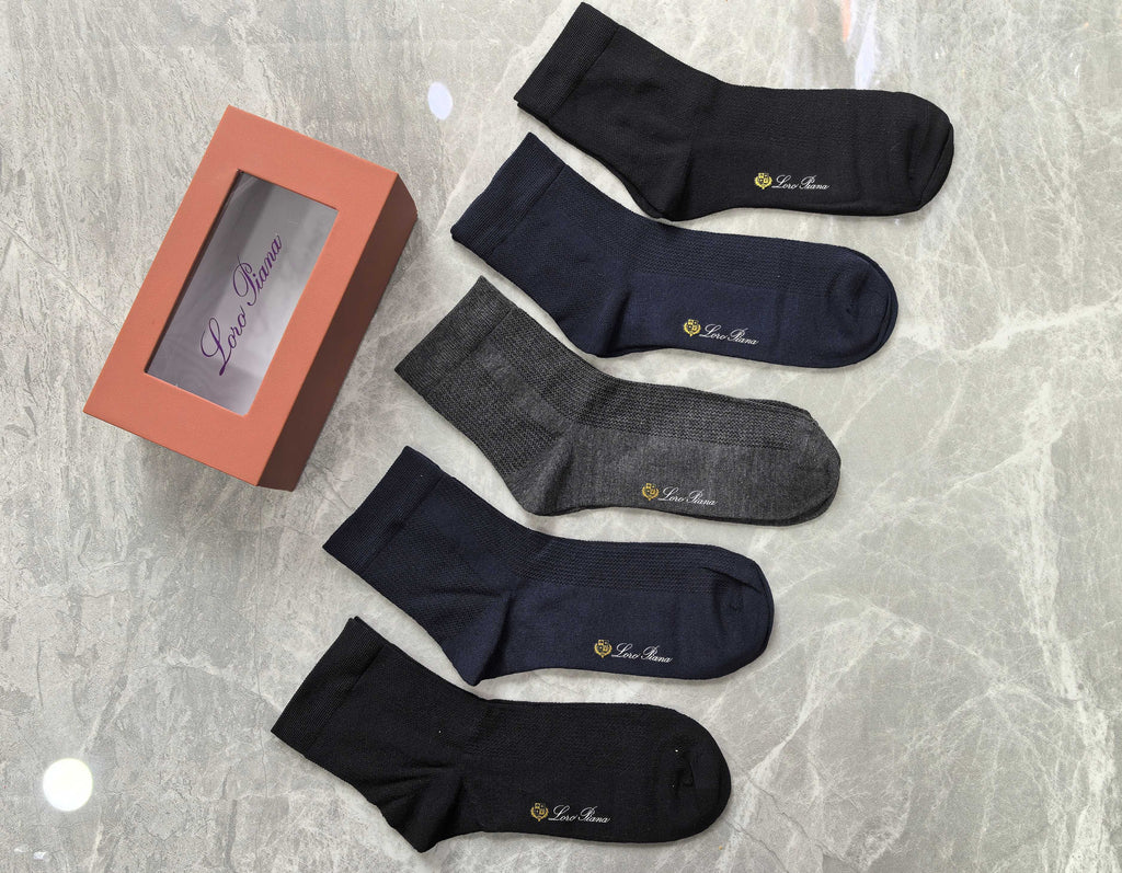 Loro Piana Ribbed Mid Crew Socks - Box of 5 - image 4