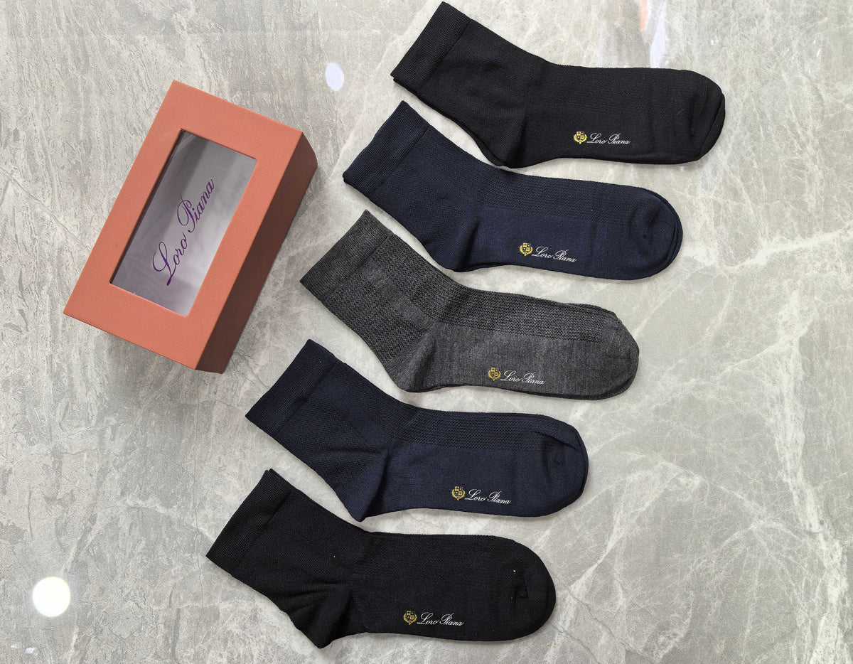 Loro Piana Ribbed Mid Crew Socks - Box of 5 - image 4