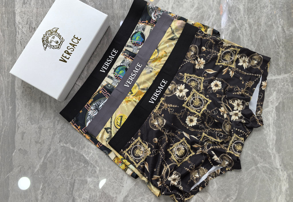 Versace dark baroque print boxer briefs - view 5