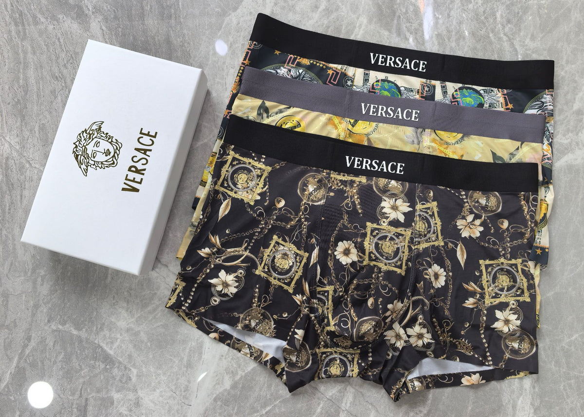 Versace dark baroque print boxer briefs - view 4