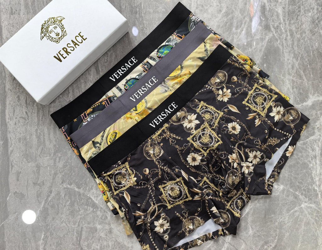 Versace dark baroque print boxer briefs - view 1