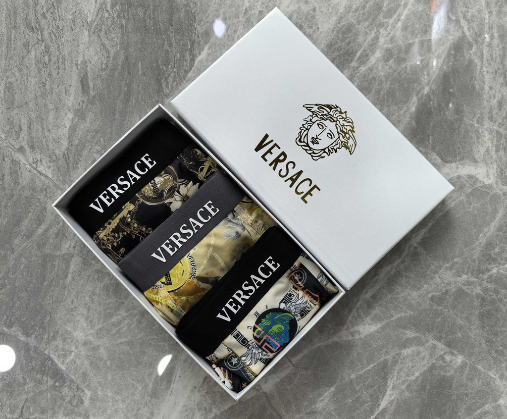 Versace dark baroque print boxer briefs - view 6
