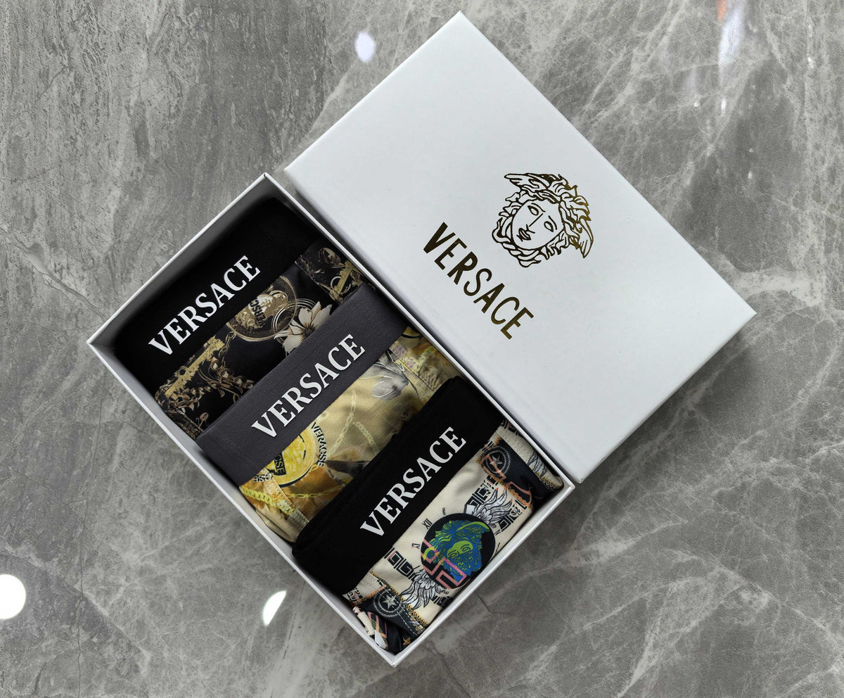 Versace dark baroque print boxer briefs - view 6