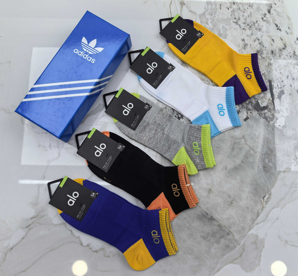 ALO Color Accent Socks with Contrasting Logos - 5-Pair Box - image 2