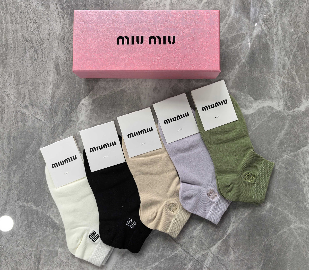 Miu Miu pastel plain selection ankle socks, image 5