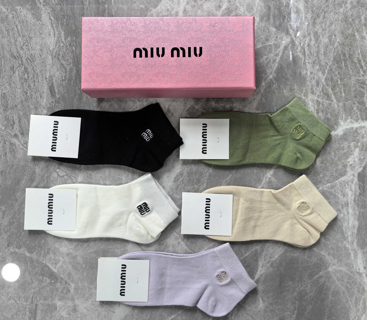 Miu Miu pastel plain selection ankle socks, image 4