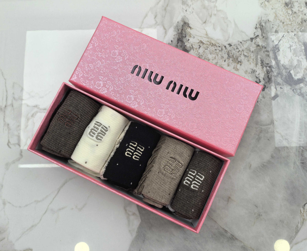 Miu Miu lace edge dot detail crew socks, image 6