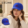 Celine Celine Baseball Cap worn by a Western model with product detail inset