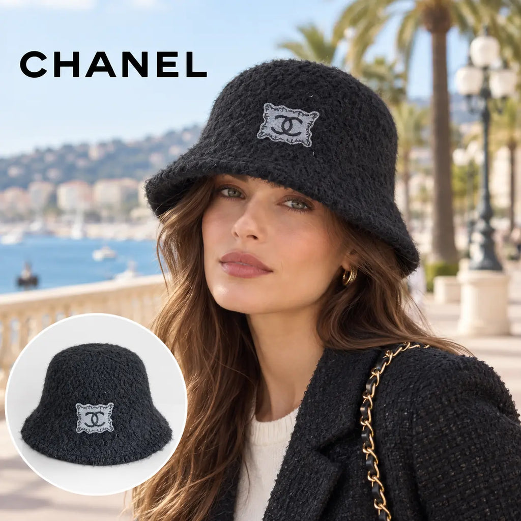 Chanel Bucket Hat worn by a model