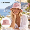 Chanel Knit Bucket Hat worn by a model