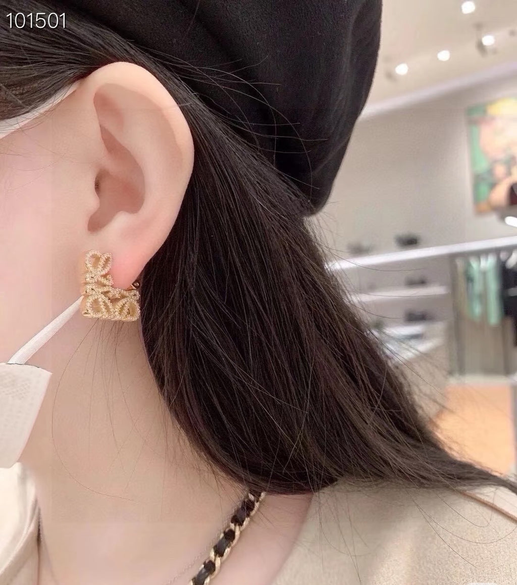 Loewe Crystal Anagram Sculptural Earrings - product image 2