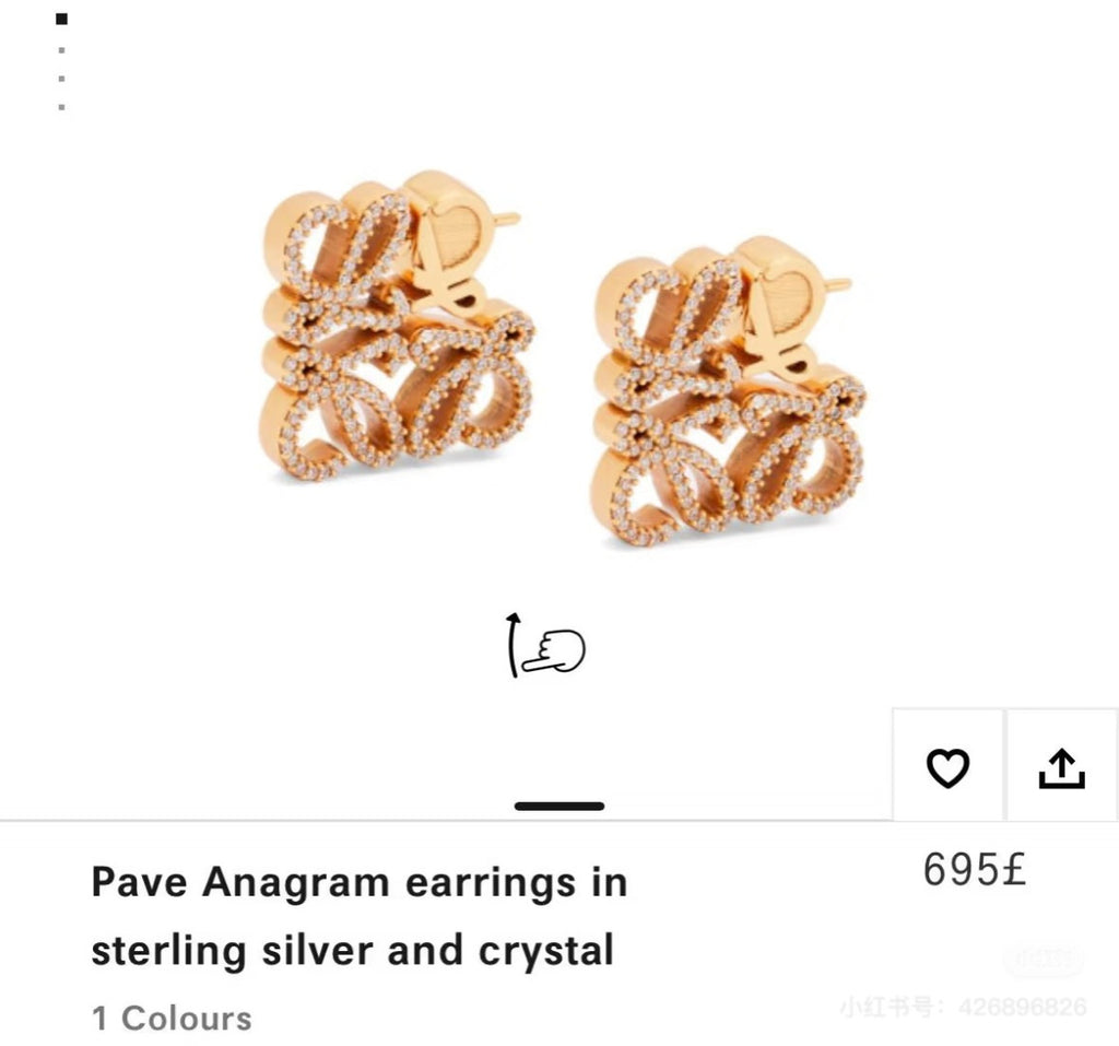 Loewe Crystal Anagram Sculptural Earrings - product image 1