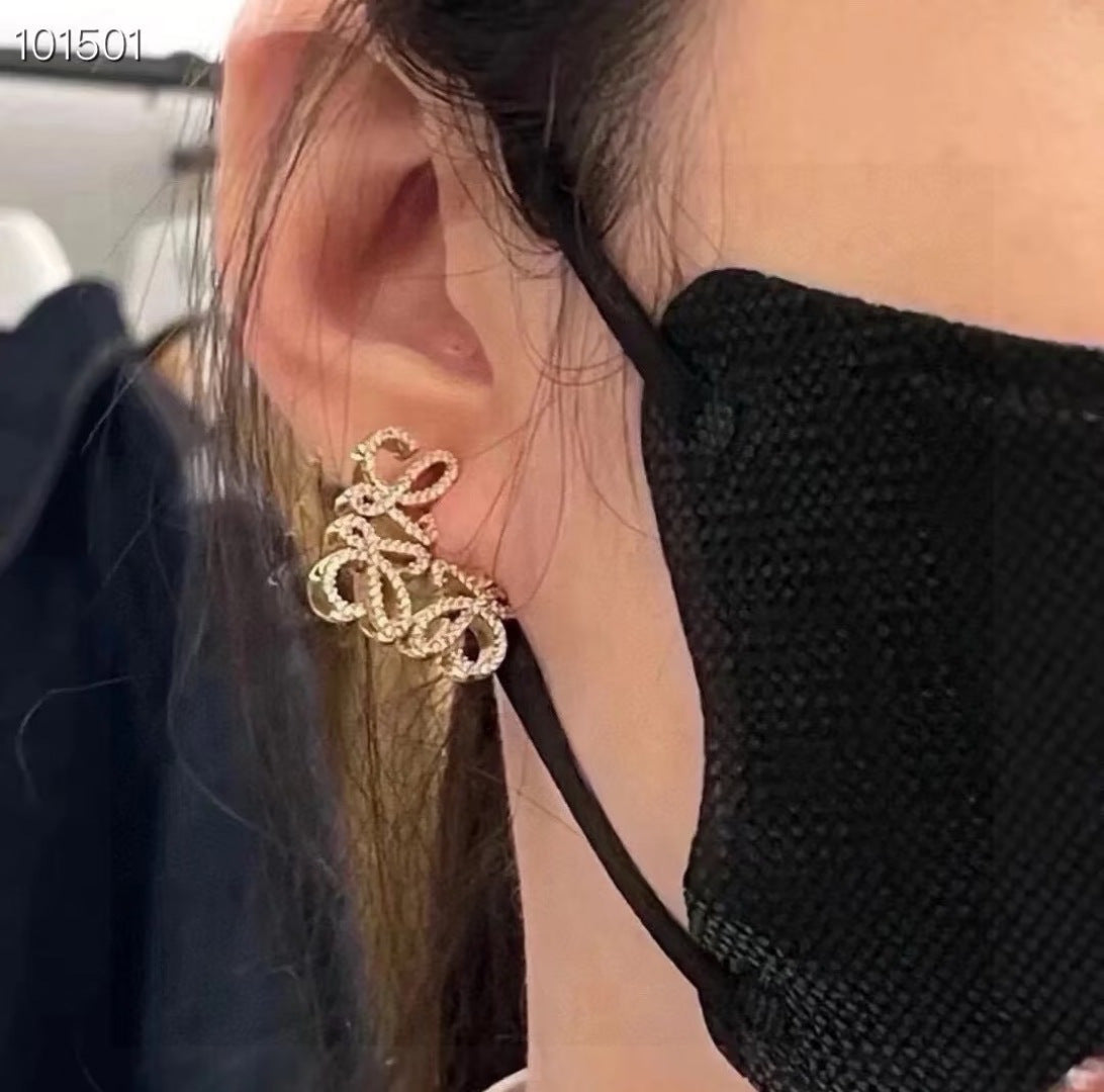 Loewe Crystal Anagram Sculptural Earrings - product image 3